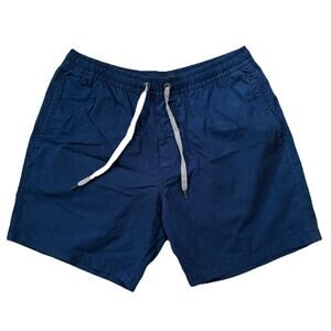 Rodd And Gunn Navy Blue Cotton Canvas Elastic Drawstring Shorts Size Large